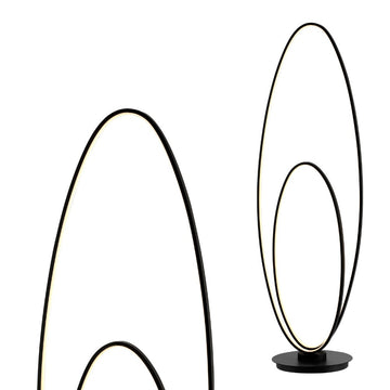 Looper 47" Metal Modern Contemporary Oval Dimmable Integrated LED Floor Lamp - JONATHAN Y